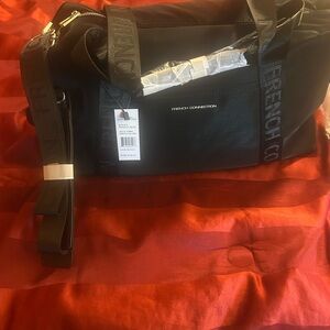 French Connection Black weekender  Duffel Bag Sleek Design